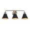 Hello Honey® Robert Stevenson Lighting Josie Metal 3-Light Vanity with Shades